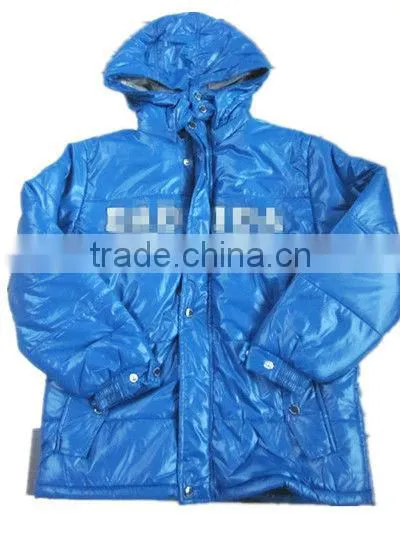 blue hooded boys customized winter jacket