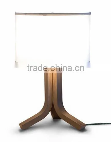 vintage wood table lamp, dark oak base, hardback lampshade, modern bedside table lamp