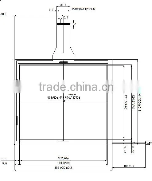 8.0" TFT LCD high resolution 800*600 high luminance 1000 nits RGB interface touch tft lcd display module