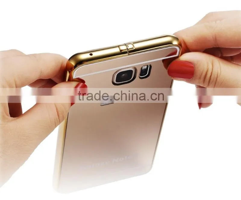 High Quality Aluminum Mirror Bumper Cell Phone Case For Samsung Galaxy Note 5 Mirror Case