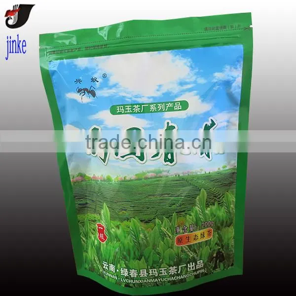 Laminated plastic green tea packaging bag