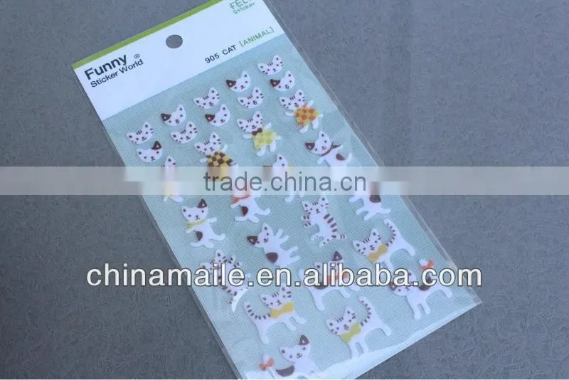 Cheap wholesale funny kids felt sticker/New design hot sale for kids felt sticker