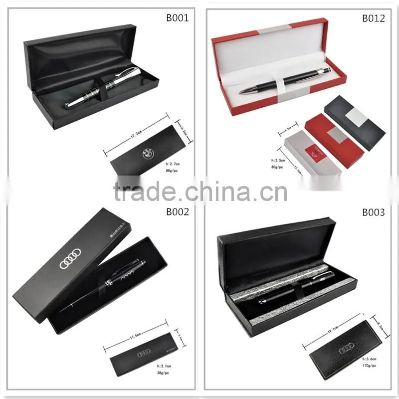 Heavy black laser engraved logo pen set box