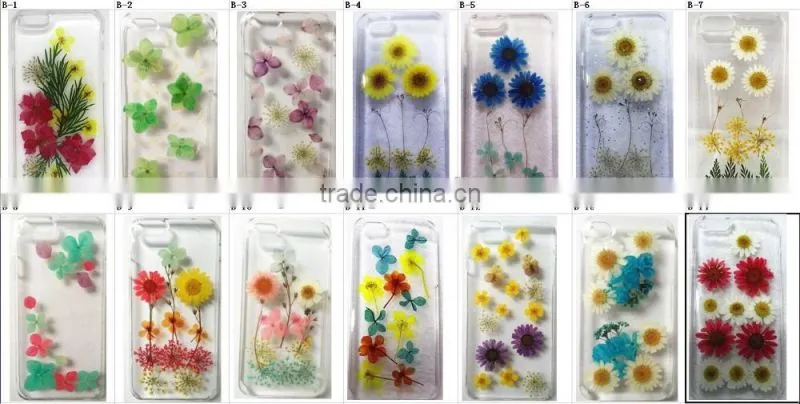 2016 Unique design real flower phone cover tpu soft phone case for iphone 6