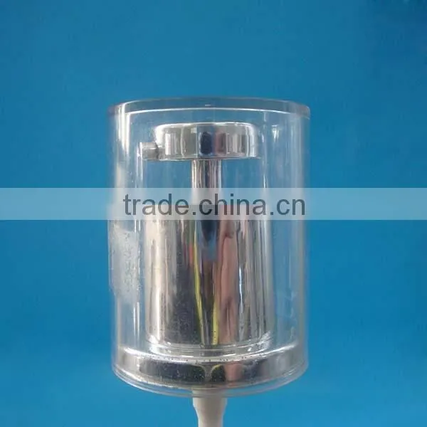 slivery UV cream pump 20/410, 20/410 cream pump in Plastic Caps, pump with transparent cap