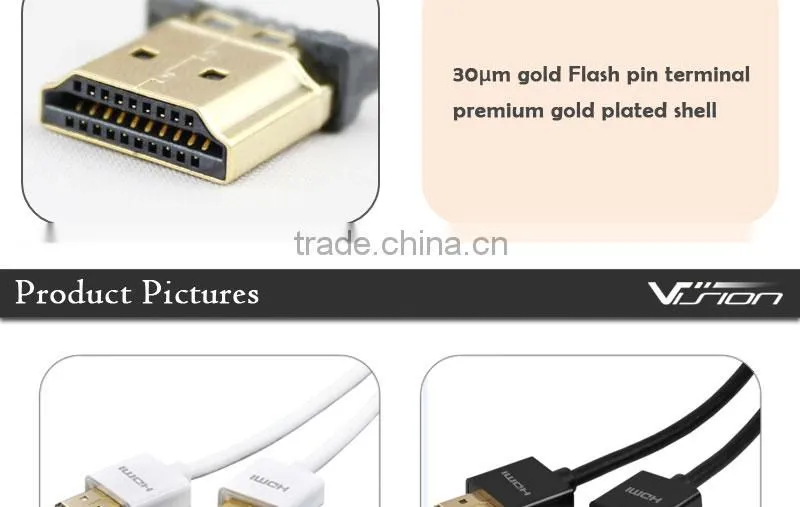 Ultra-Slim HDMI Cables 3D & 4K Rated with Ethernet - 3 Feet