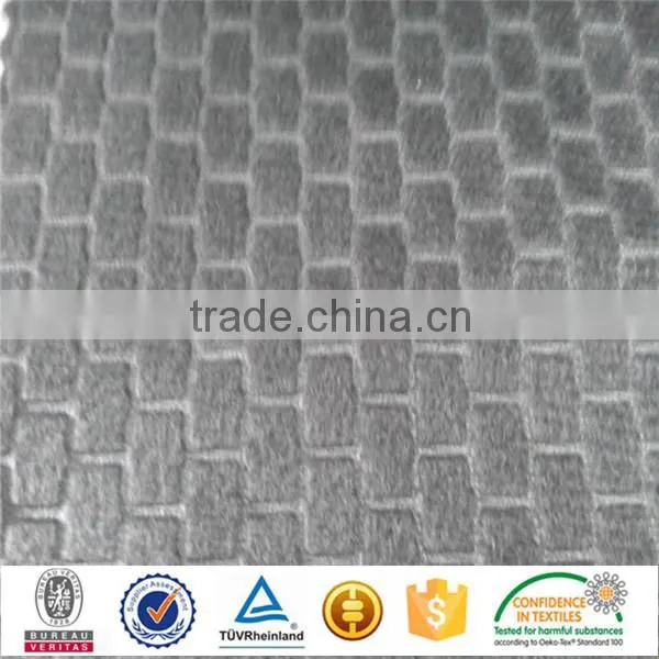 Factory Supply 100%polyester embossed velour interior roof fabric for car