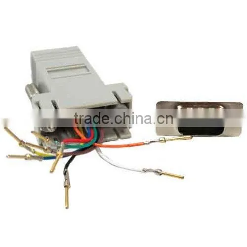 Black DB9 Male to RJ45 Modular Adapter