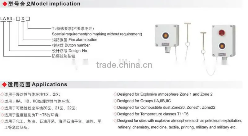 IP54 Explosion proof fire alarm button