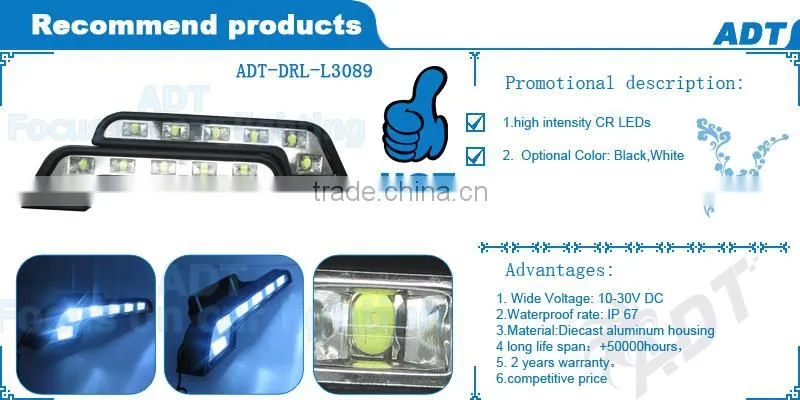2 pcs White Bright 6 LED Car Driving Lamp Fog DRL Daytime Running lights 12v