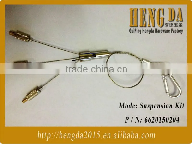 Screw gripper suspended cable with clamps