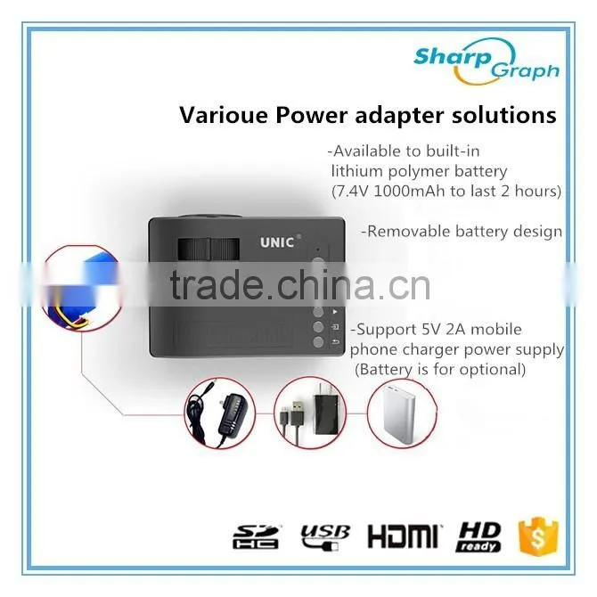 UNIC Cheap Pico Used Mini HD 1080P LED Projector with Battery Home Cinema Projectors