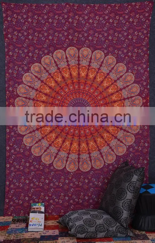 Exotic Indian Block Printed Tapestry Wall Decor Throw Table Cover 100% Cotton Bedspread Indian Jaipur Manufacturer & Wholesaler
