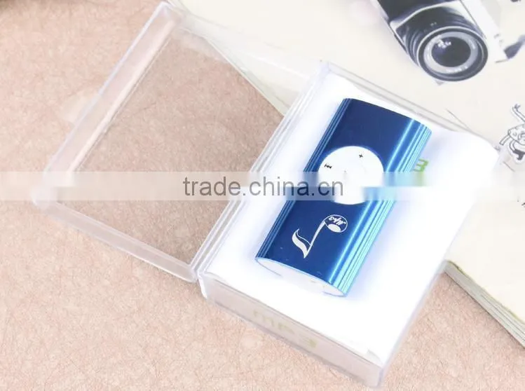 Fashion slim mini clip digital music mp3 player with built in speaker