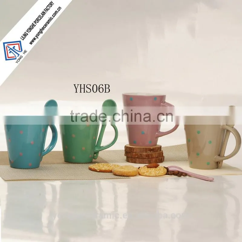 Hot sale 11oz ceramic conical shaped coffee mug