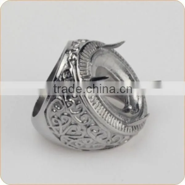 Gold Plating Mens Titanium Ring Without Stone