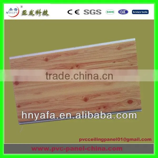 white wood grain design decorated pvc ceiling panel