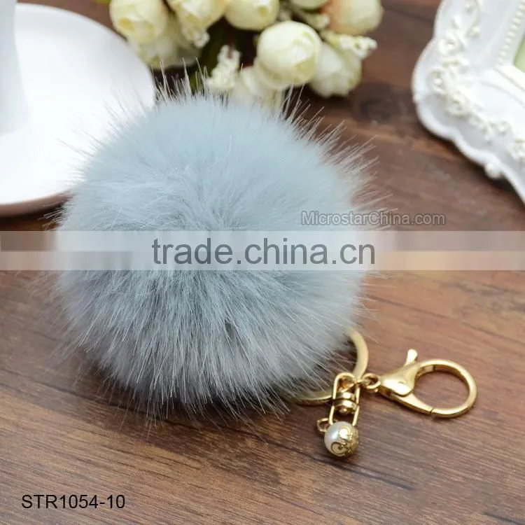 9cm Big Pom Pom Keychain Fake Fur Keychain For Promotion