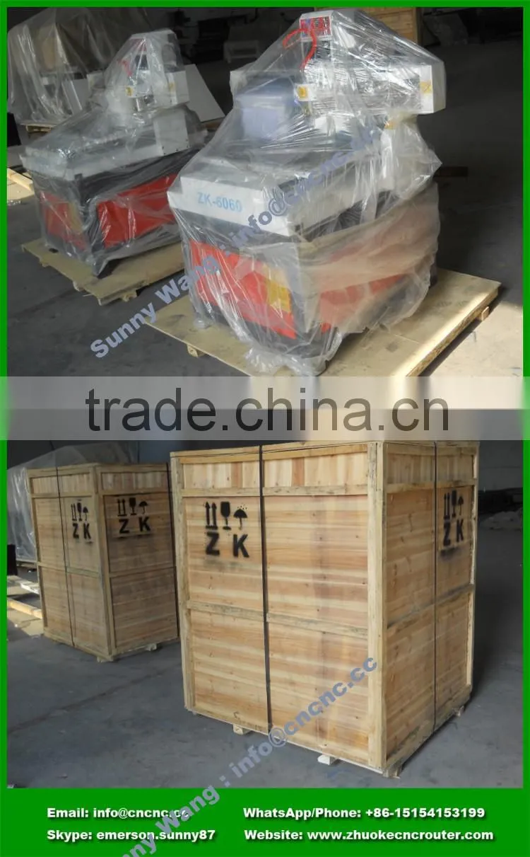 Small PCB CNC Router 6060 Milling Drilling Engraving Machine NCStuido Control 1.5Kw Spindle 600*600mm ZK-6060
