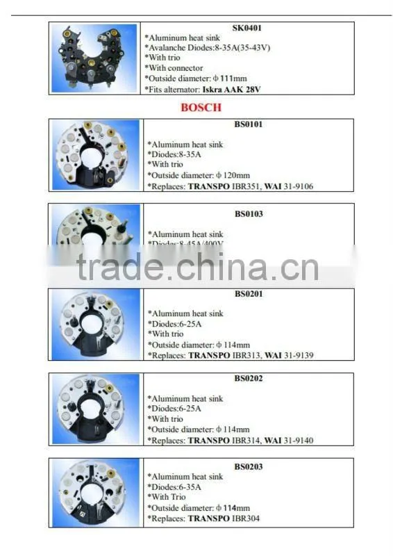 LUCAS Auto alternator rectifiers,OEM NO.:ILR576