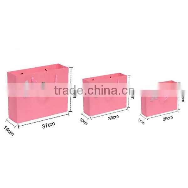 Colorful Ribbon Multiple Sizes Paper Bag For Gift