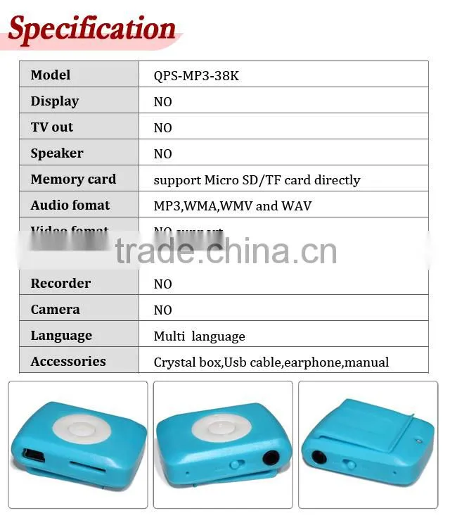2014 Best Selling Mp3 Multimedia Player,With Built-in Polymer Lithium Battery, Supports Many Audio Formats And Micro SD/TF Card