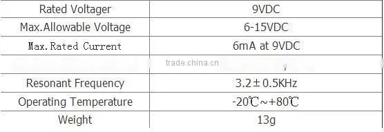 FBPB4019 special 9VDC 40mm passive piezoelectric buzzer with three pin (FBELE)