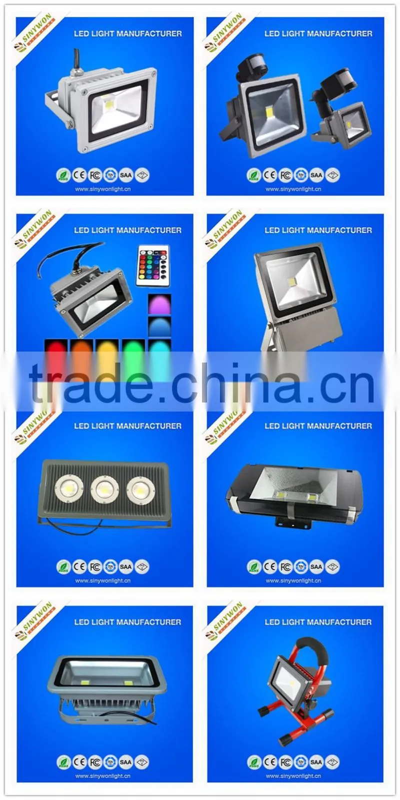 SINYWON 10W Output 8.4VDC 1A Battery Operated Light Led Floodlight