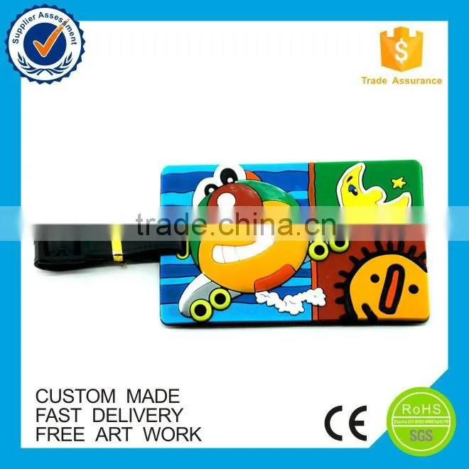 Made in China fashion 3d custom pvc luggage tag