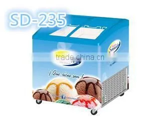 CE approved supermarket curved sliding glass door display freezer ice cream freezer
