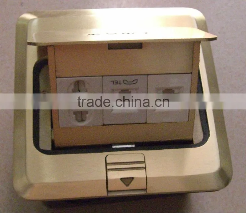 New design golden electric power floor socket