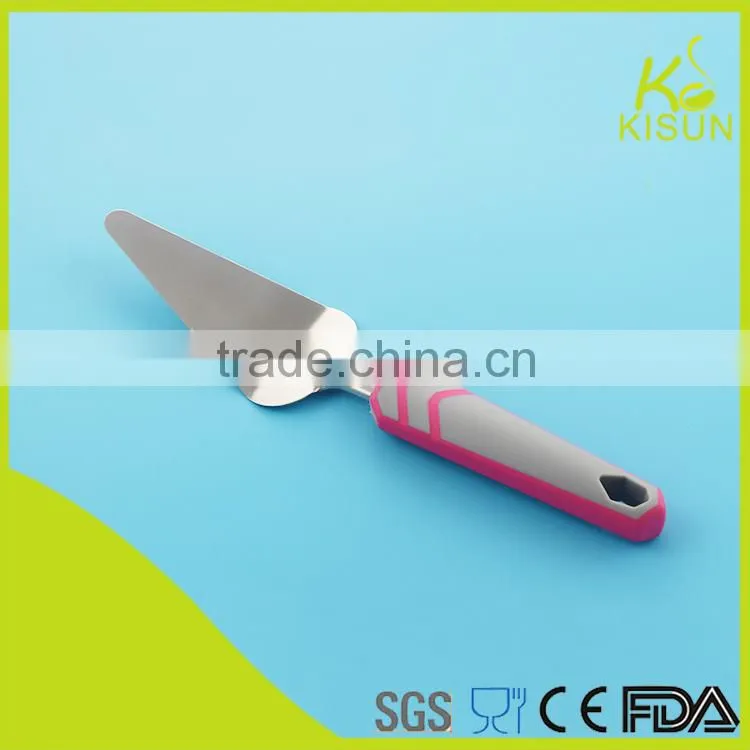 New item kitchenware soft handle stianless steel 18-0 pizza tool pancake turner