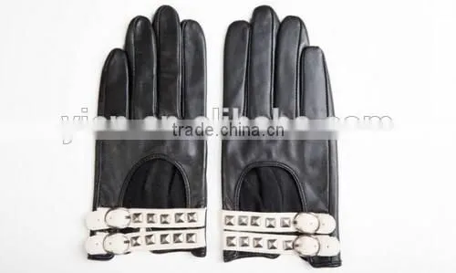 Black Leather Wholesale Gloves Fashion Ladies Wholesale Gloves