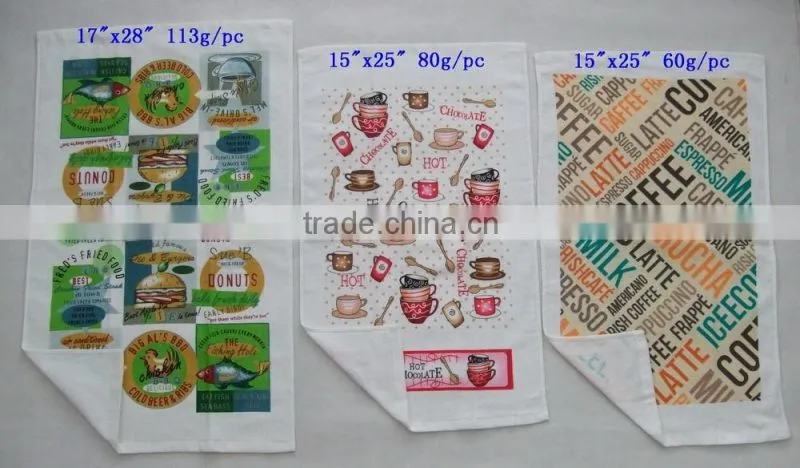 100%cotton printed absorbed soft kitchen velour towel