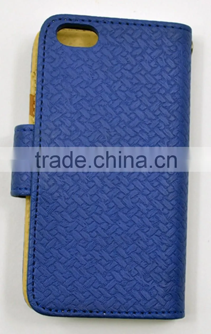 Mat Grain PU Leather Phone case for iphone 6 with Card Slots , Strap Holder and the Magnet Cover
