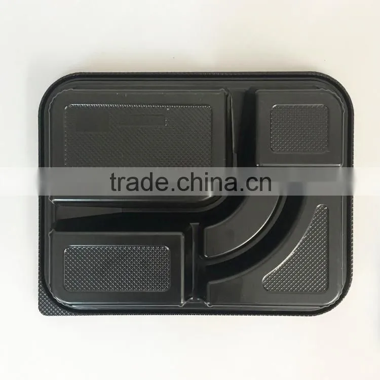 SM3-1102 Black and Red Wholesale Disposable Plastic Take Away Bento Boxes