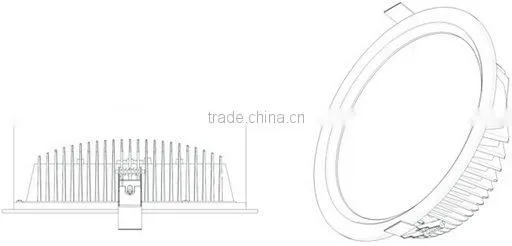 30W LED recessed downlight , CRI>85 SMD3020 , 100lm/W , SAA , GS , CB , ERP