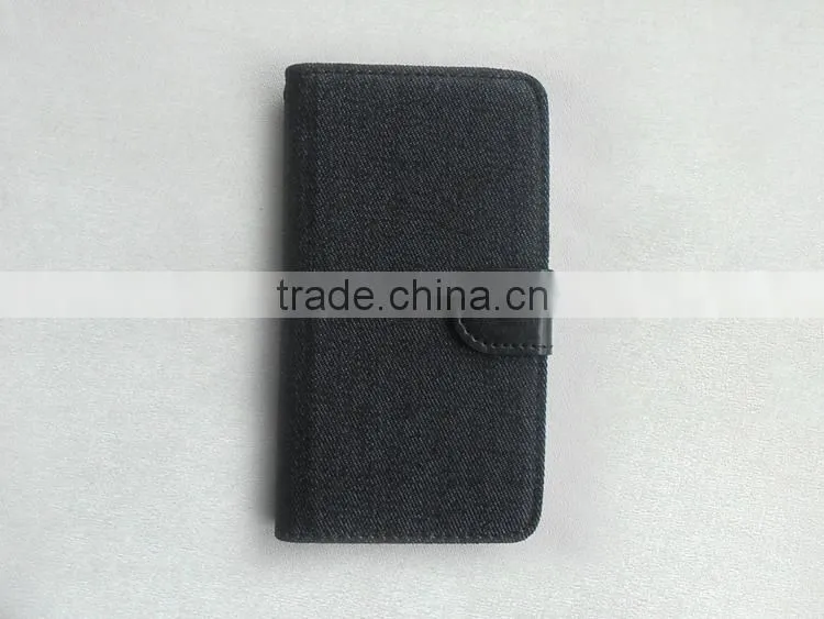 Black Canvas Leather Diary Universal Phone Case