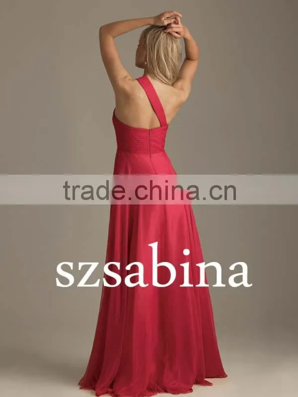 Se33 Sexty One Strap Flowing Empire A-Line Long Evening Dress