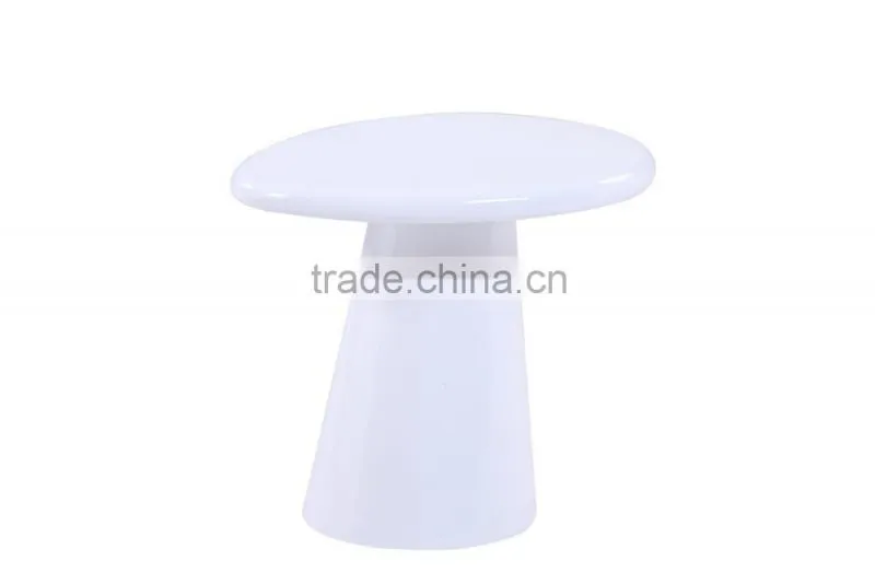 White End Table. Fiberglass Material in High Gloss Finishing.