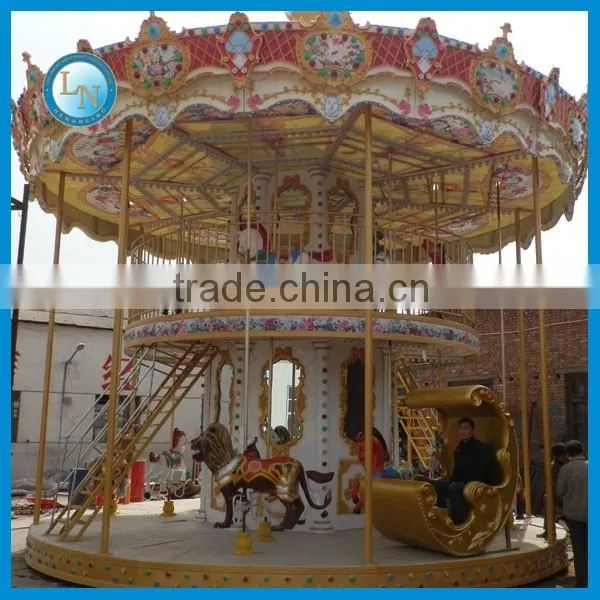 High quality kids merry go round luxury double deck carousel for sale