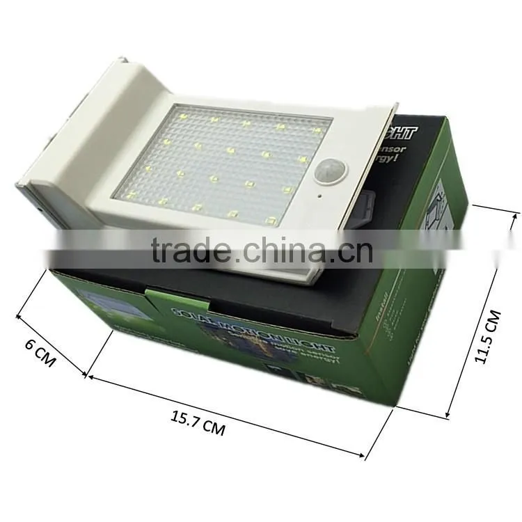20 led panel texture lampshade 1800mah Ni-MH battery PIR sensor + Light control solar motion light