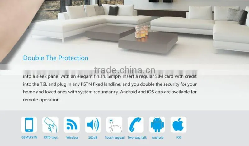 Forrinx supply touch screen pir motion phone call alarm home wireless security system dual net work with LED APP direct control
