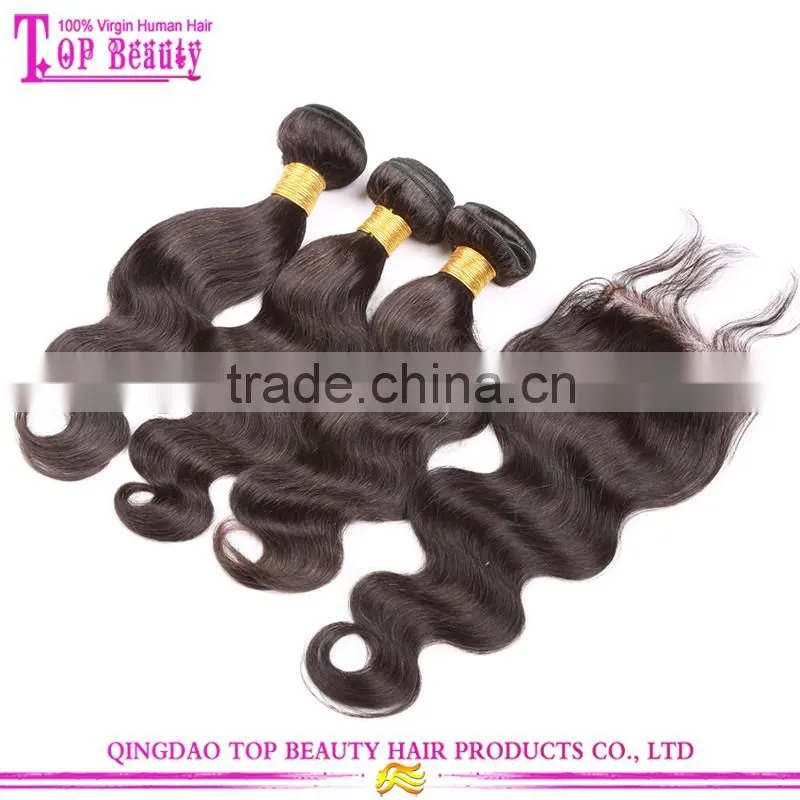2016 fashion hair wholesale 6A grade natural color indian hair remy lace front closure with baby hair