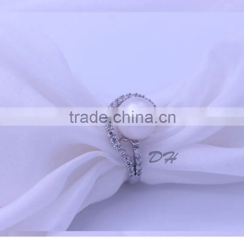 Chocolate gold plating all clear Chocolate pearl ring