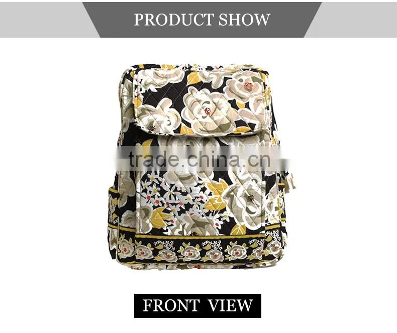 RE007 China Supplier wholesale best selling cotton girl's quilted school backpack