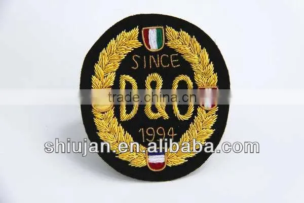 custom handmade Indian metallic thread embroidery patch