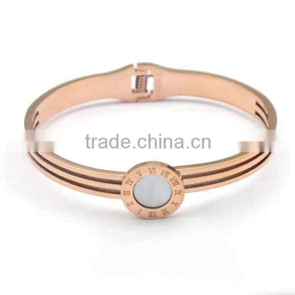 2016 Europe Brand Stainless Steel two Tone Roman Bangle Vintage Charm Bracelet for Women