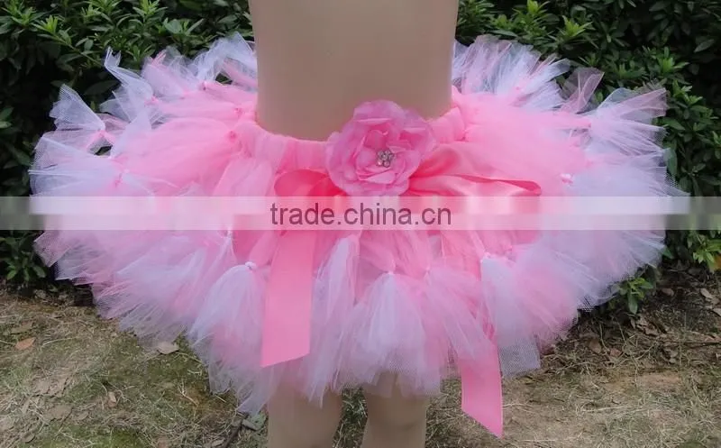 Hot sale baby handmade pettiskirts hand weave pettiskirts tutu dress with flower design