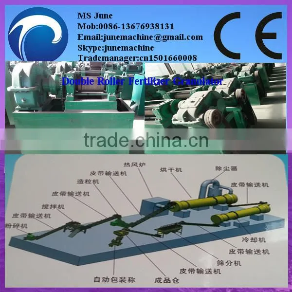 double roller organic fertilizer granulation with competitive price skype:junemachine